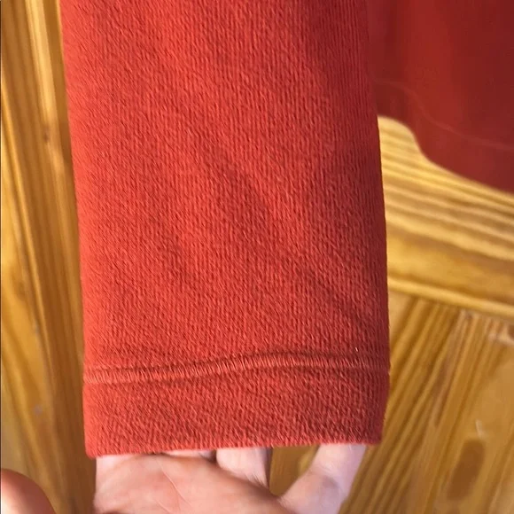 REI red-orange quarter zip fleece sweater - Picture 6 of 8